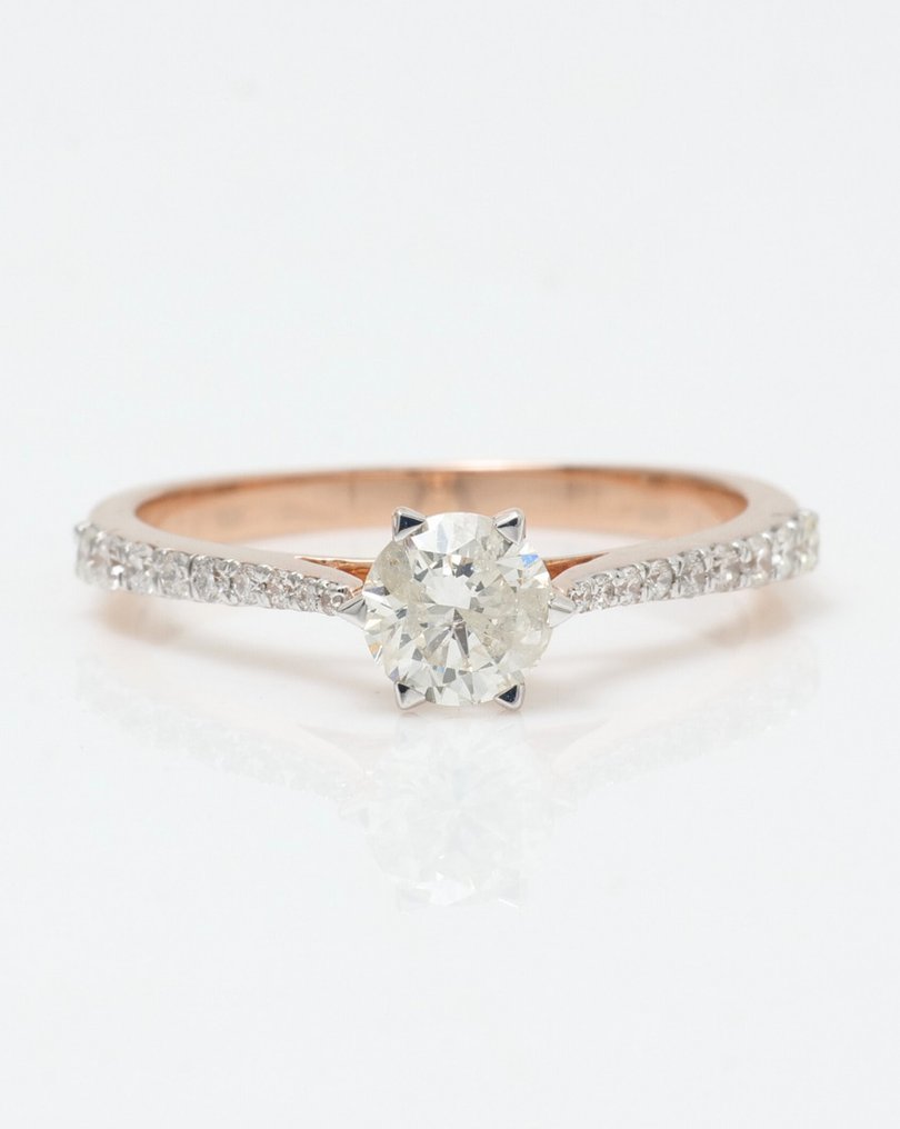 订婚戒指 - 14K包金 玫瑰金 - 0.68ct. tw. 钻石 (天然) - 钻石 - 婚礼独 solitaire 结戒 #1.0