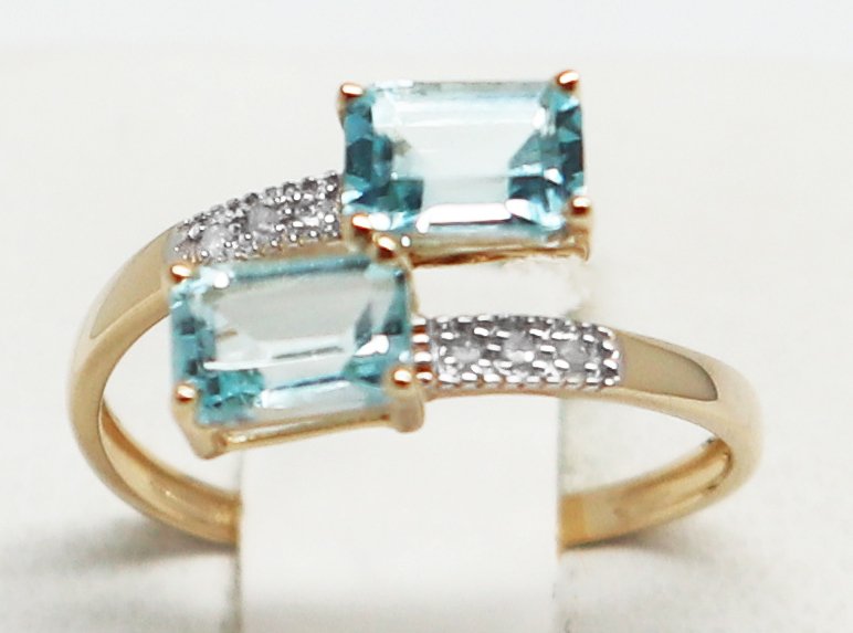 沒有保留價 - 戒指 - 14 克拉 黃金 黃玉 - 鉆石 #1.0