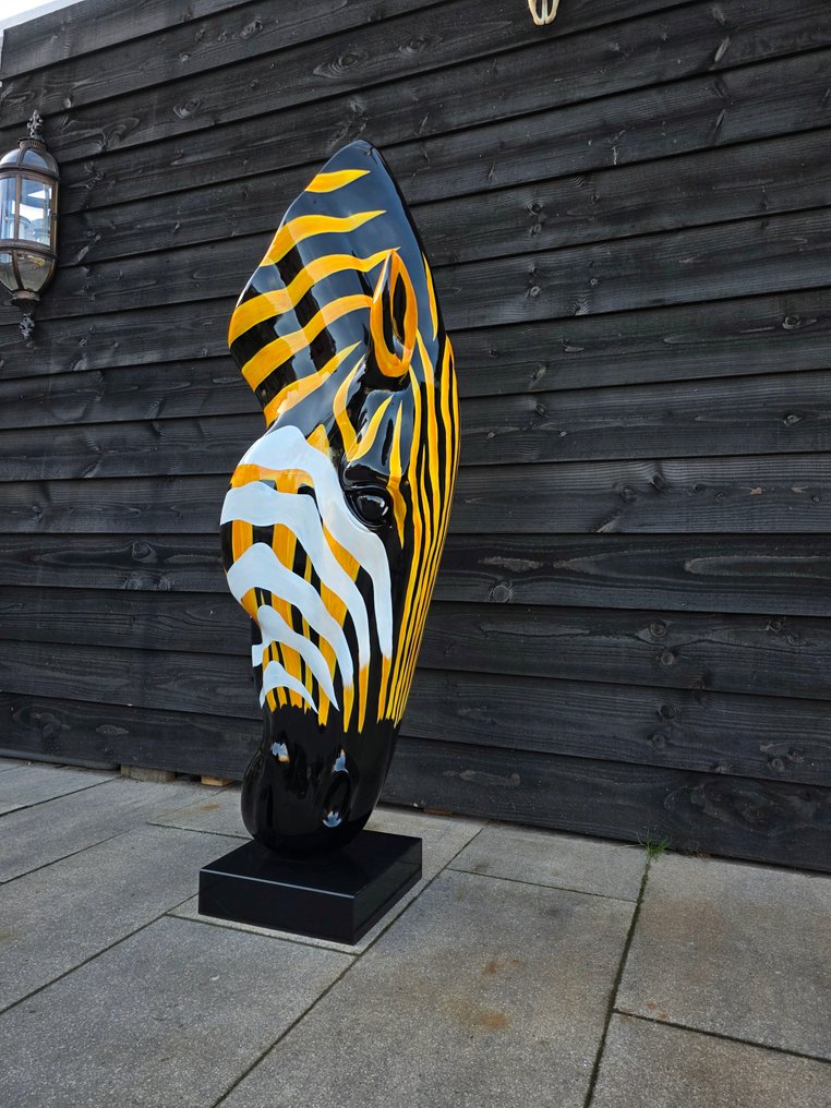 Szobor, XXL Zebra Head - 152 cm - Márvány, mgo - 2025 #4.3