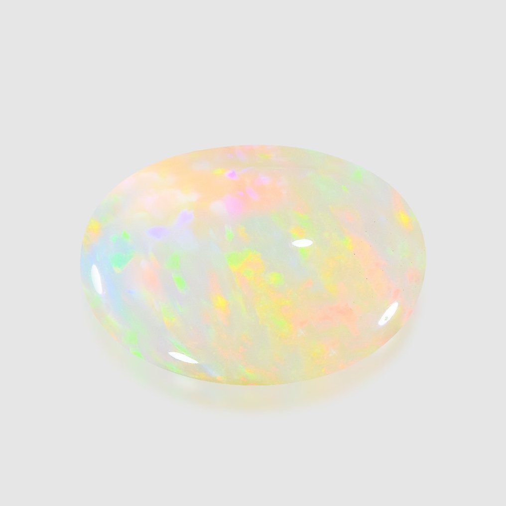 没有保留价 - 1 pcs 白色 蛋白石 - 10.90 ct - 国际有色宝石协会(ICA GemLab) #1.0