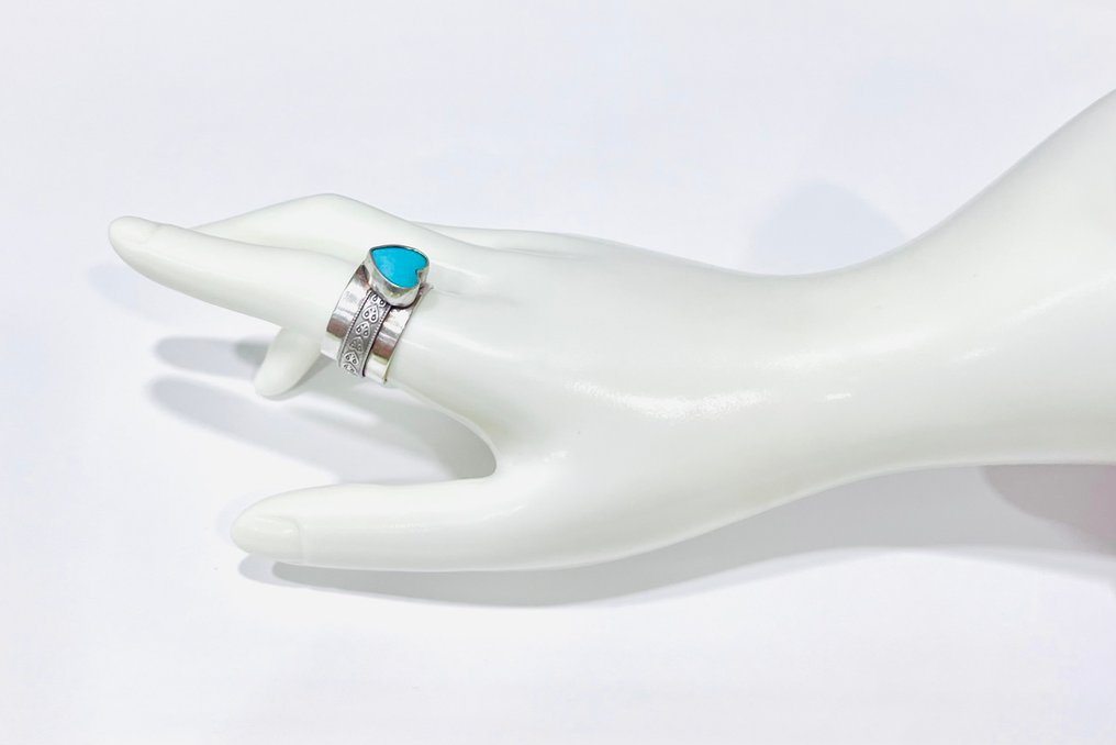 没有保留价 - 戒指 银 绿松石 #2.1