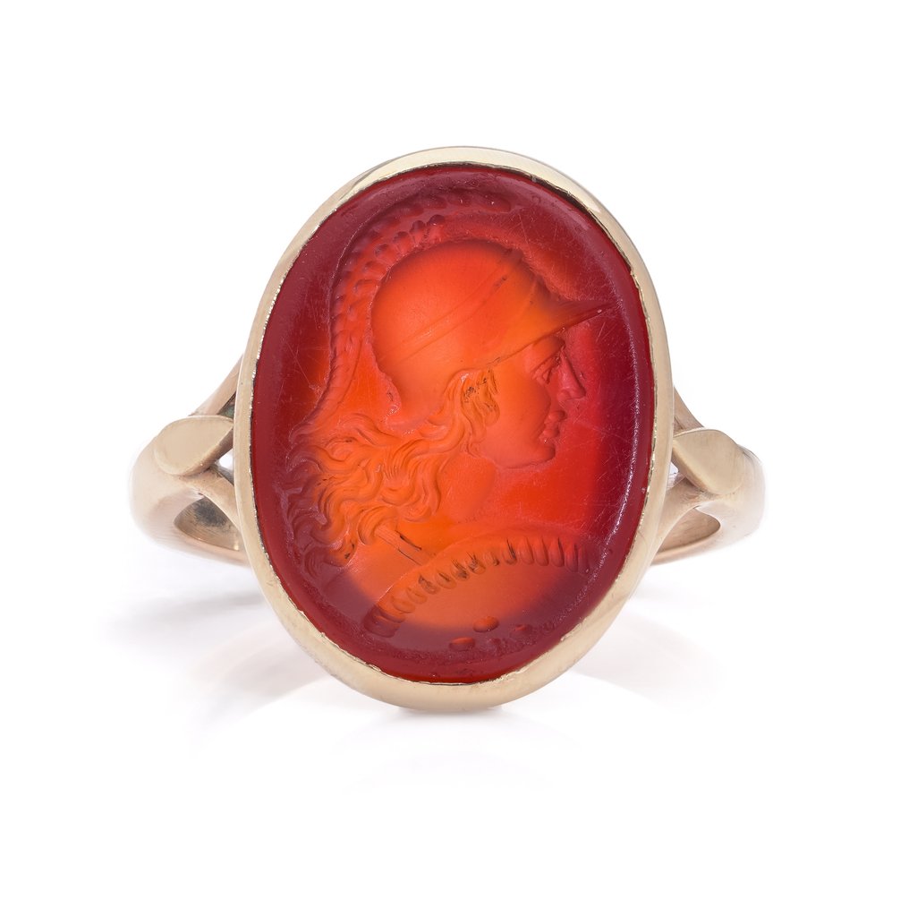 戒指 古董罗马红玉浮雕印戒,描绘一位罗马战士 #2.1