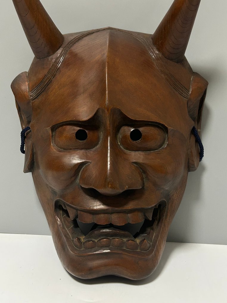 日本能乐面具 - 木, 高品质木雕能面具 - 般若 (艺术家:鳳雲) - 大型能面具 - Hannya般若 #2.1
