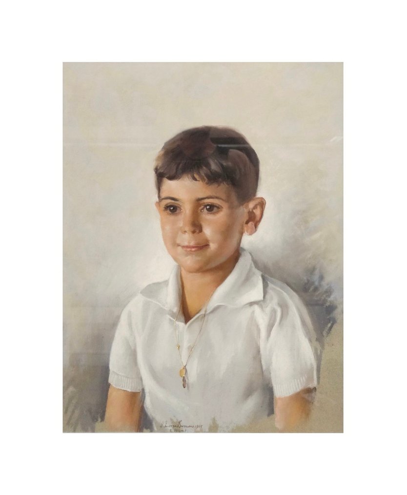 Sam Morse-Brown (1903–2001) - NO RESERVE - Portrait of a boy with a communion medal #1.0