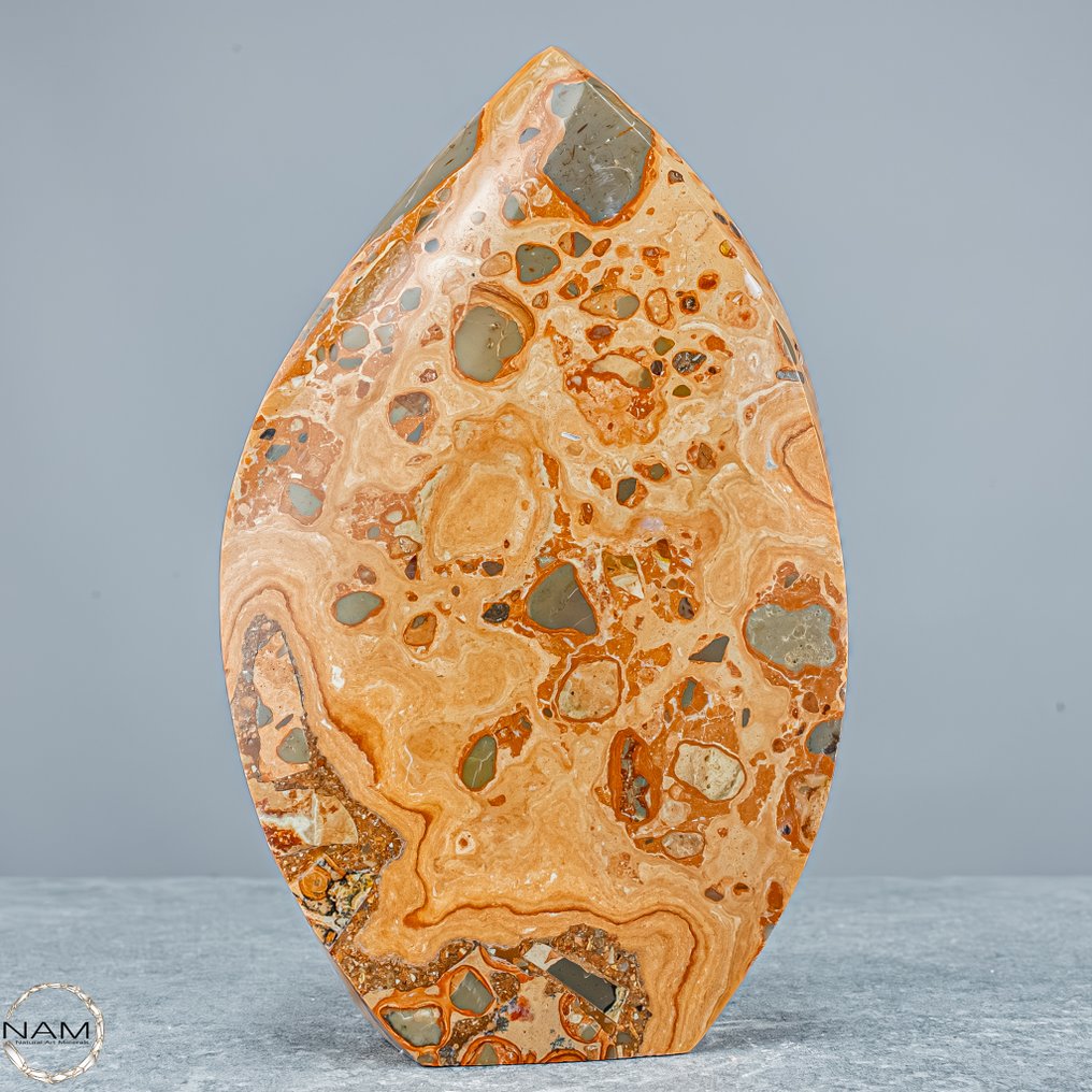 Leopardenjaspis απρόσμεστος σχήματος – δεσμός με τη γη και φυσική δύναμη σε μαγευτικό μοτίβο Ελεύθερη μορφή- 783.16 g #1.0