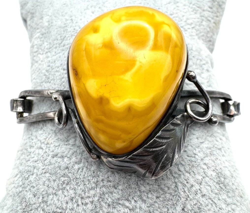 No reserve price - Bracelet Silver Amber #1.0