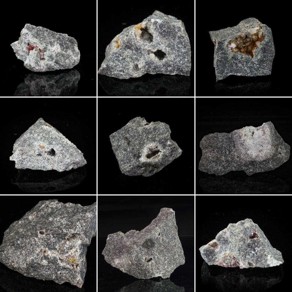 Aris Quarries Namibia 9 specimen de micromount - Villiaumite, Apophyllite, Zakharovite, Sphalerit- 303 g - (9) #1.0