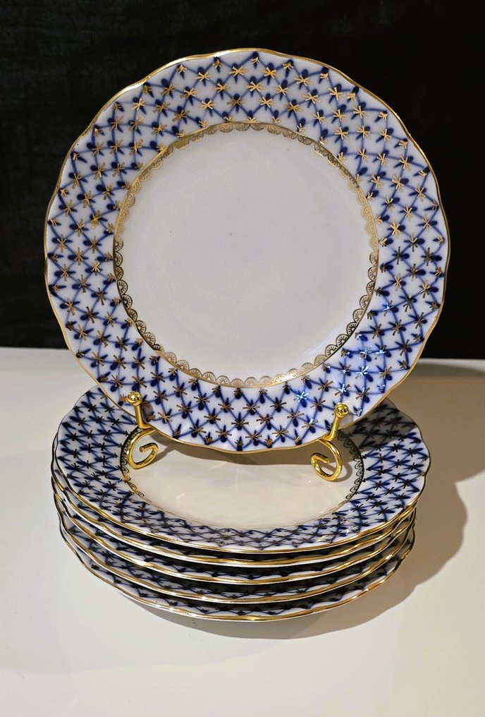 Lomonosov Imperial Porcelain Factory - Szendvicsestányér (6) - Porcelán - Kobalt háló #2.1