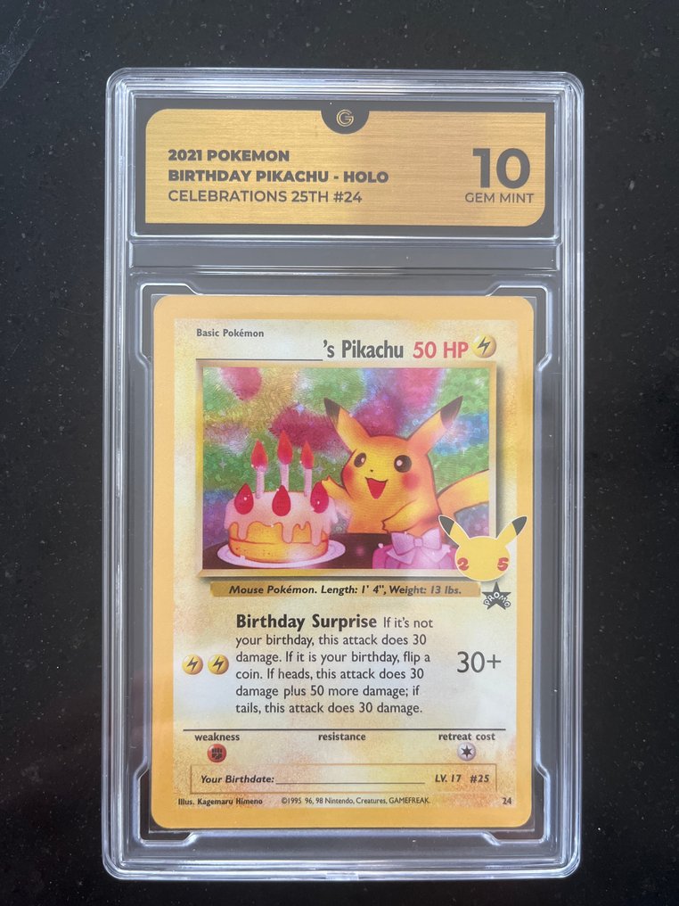 Pokémon - 1 Graded card - Pikachu 24 压膜, 促销卡 - GG 10 - Various sets #1.0