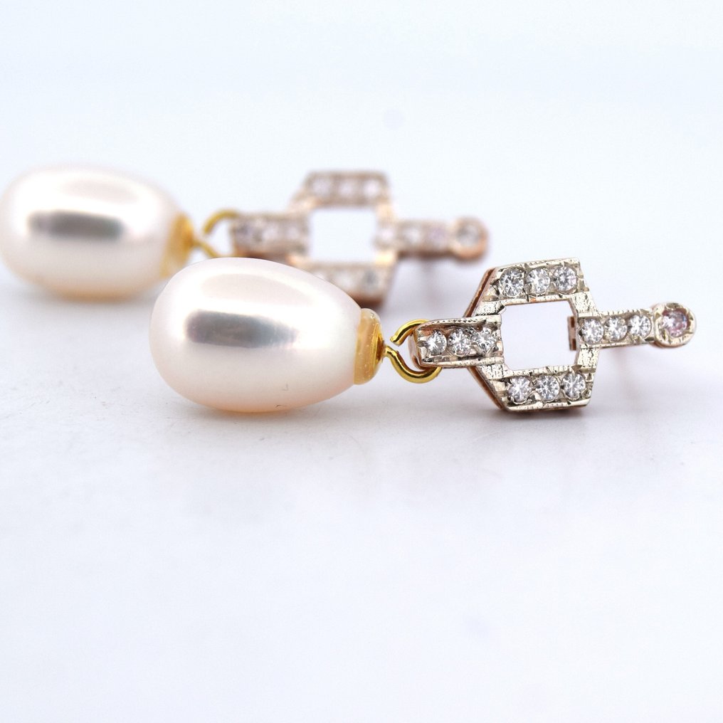 没有保留价 - 耳环 - 9 kt. 玫瑰金 - 0.60ct. tw. 钻石 (天然) #2.1