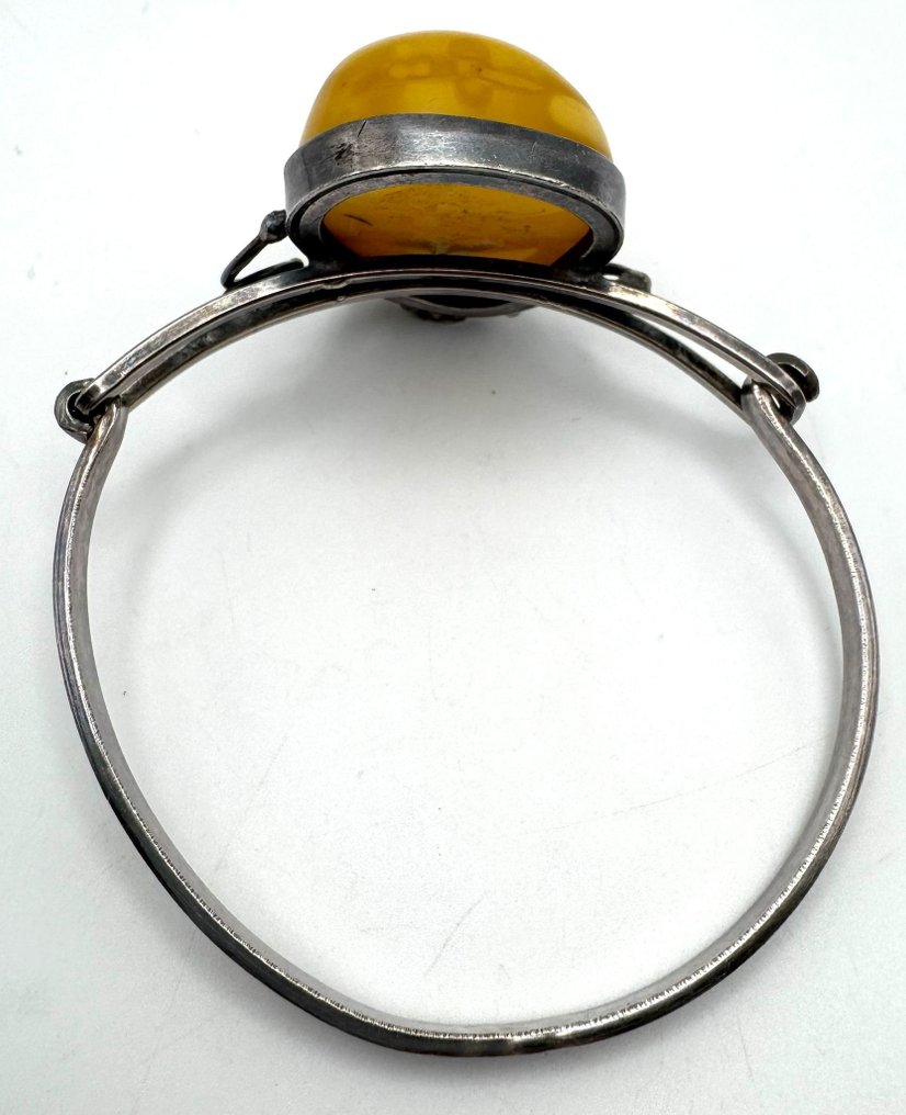 No reserve price - Bracelet Silver Amber #4.3
