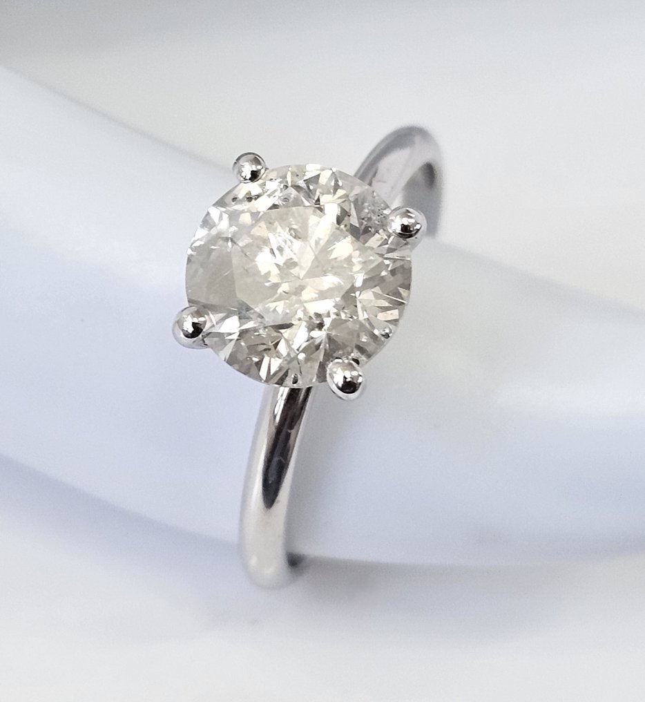 没有保留价 - 戒指 - 14K包金 白金 -  2.57ct. tw. 钻石 (天然) - 钻石 - 无底价 #1.0