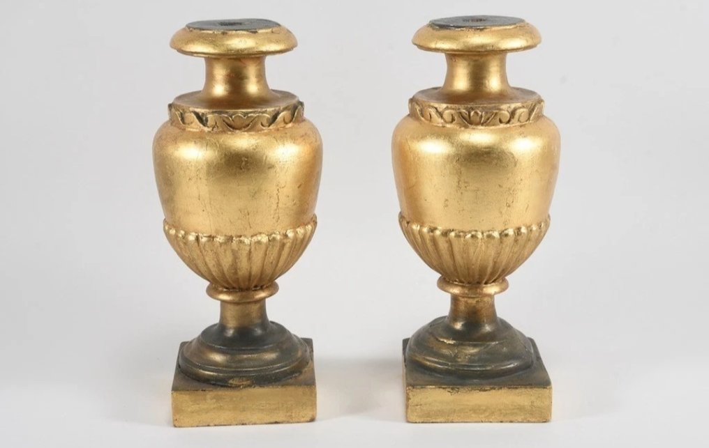 Par gamle palmeporter - 25 cm (2) - Gullblad - 1750-1800 #2.1