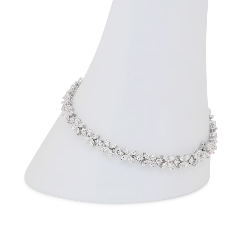 Bracelete - 18 K Ouro branco -  4.44ct. tw. Diamante (Natural) - Diamante #4.3