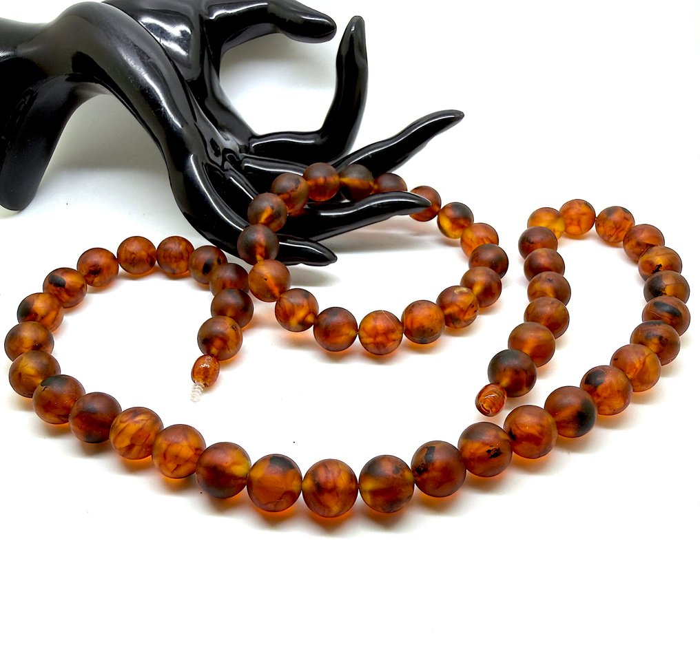 Kaulakoru-rannekoru-setti - Itämeren meripihkakengät 12 mm - Meripihka - Baltic amber - succinite #3.2