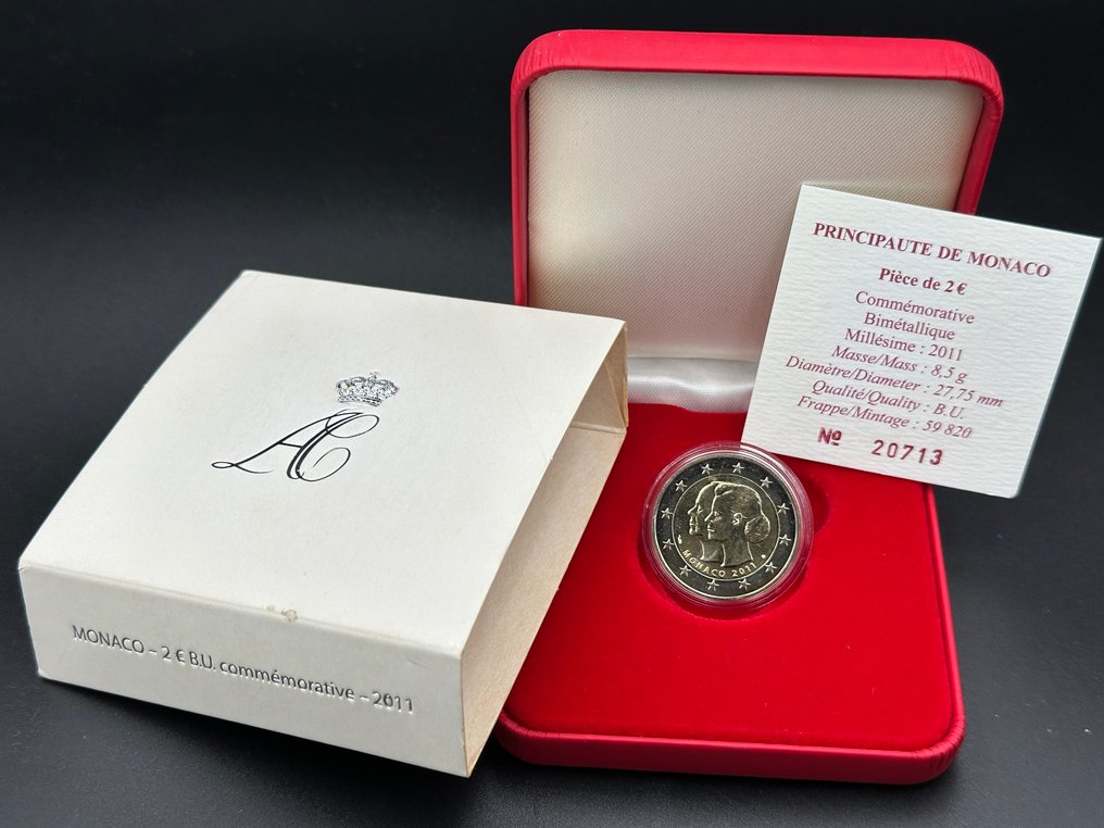 Mónaco. 2 Euro 2011 "Mariage Princier"  (Sem preço de reserva) #1.0