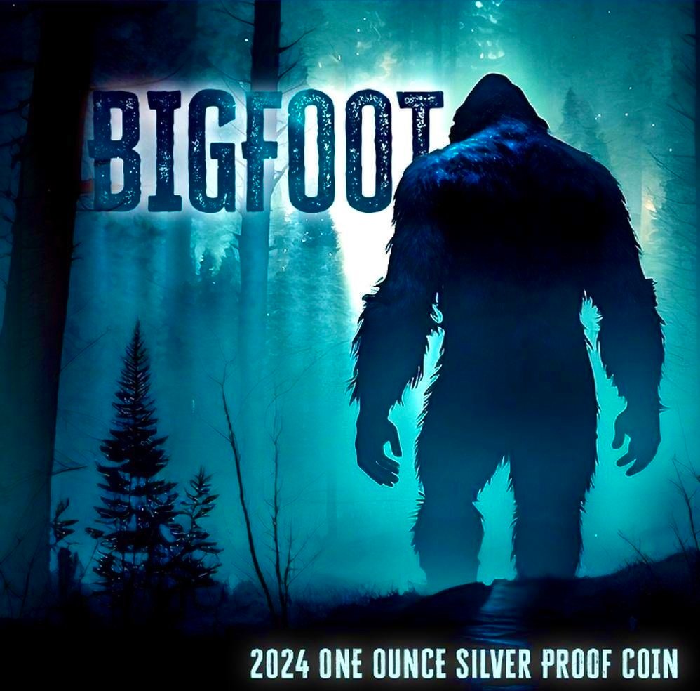 Niue. 1 Dollar 2024 "Big Foot" Colorized & Proof, with Box - very rare #3.2