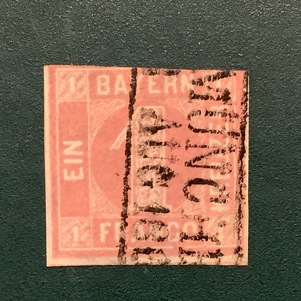 Bavaria 1850 - 1 Kreuzer tyyppi II metsäsertifikaatti Sem - Michel 3 II #2.1