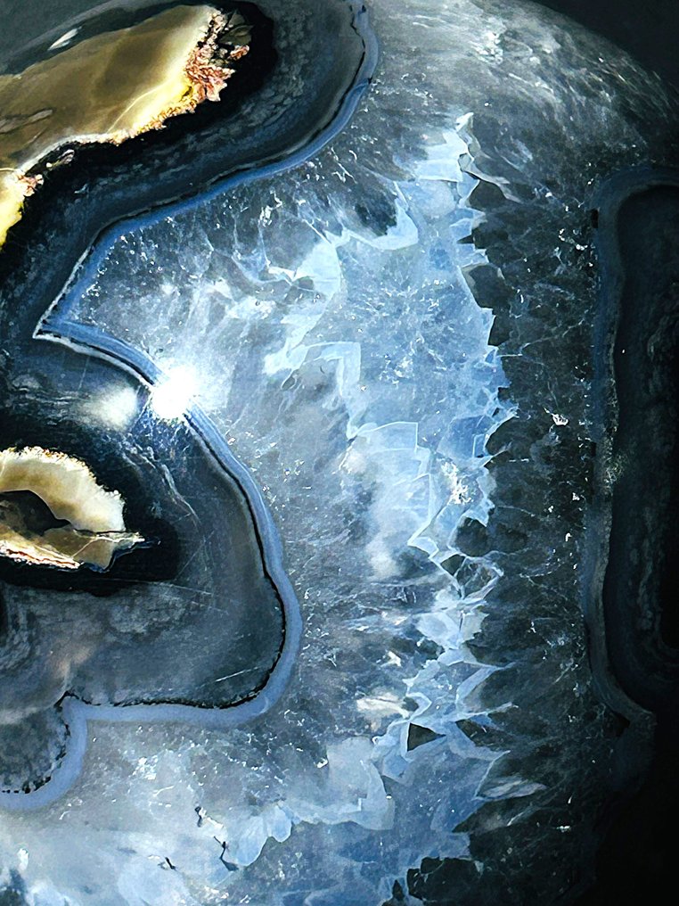 来自墨西哥的玛瑙球体——稀有且令人惊叹的结晶形成（直径89毫米） 天然石 - 疗愈特性 - 高度荧光- 942 g - (1) #2.1