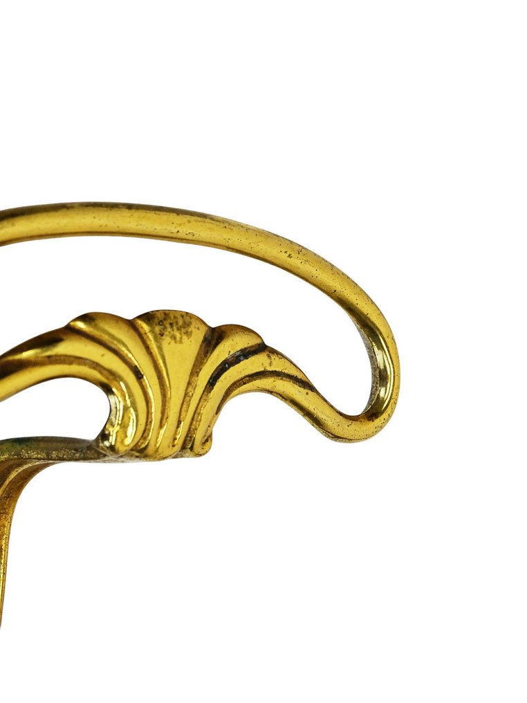 Manifattura Italiana anni 50 - Set of coat hooks (4) - Cast brass - Set of four wall hooks. #3.2