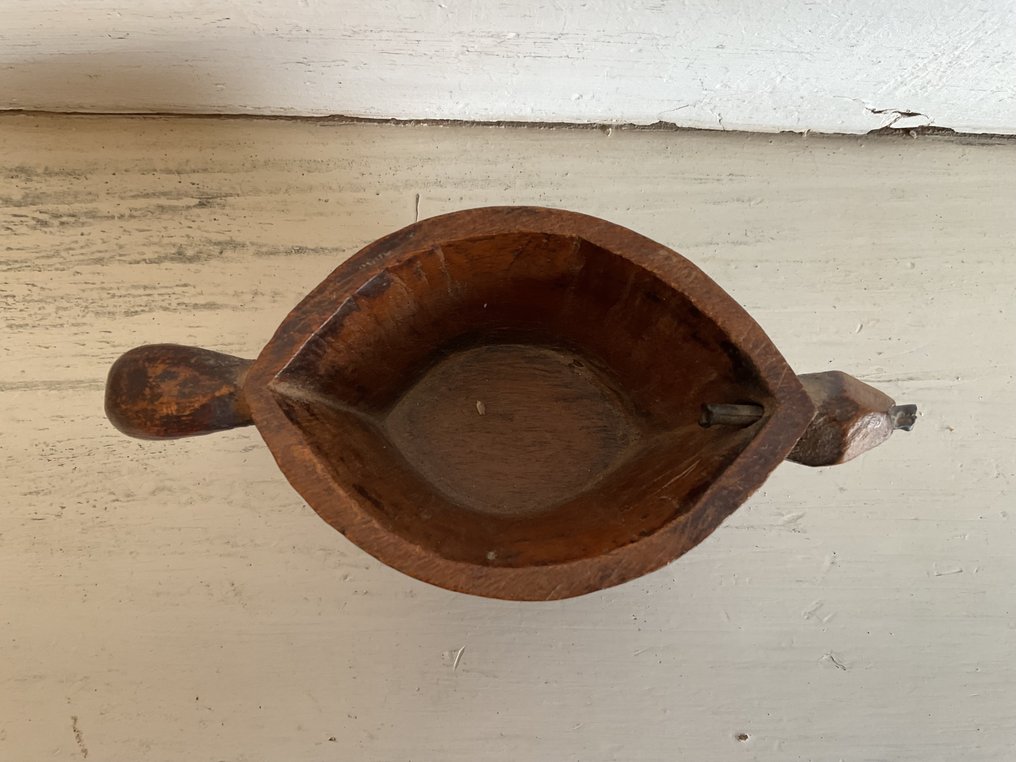 Un lot cu două vijle de opiu și o statuietă. - Lemn - India - Secolul al XVIII-lea și al XIX-lea #4.3