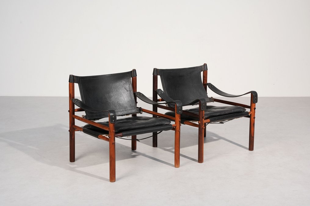 Arne Norell Möbel - Arne Norell - 扶手椅子 (2) - 皮革, 蔷薇木 #4.3