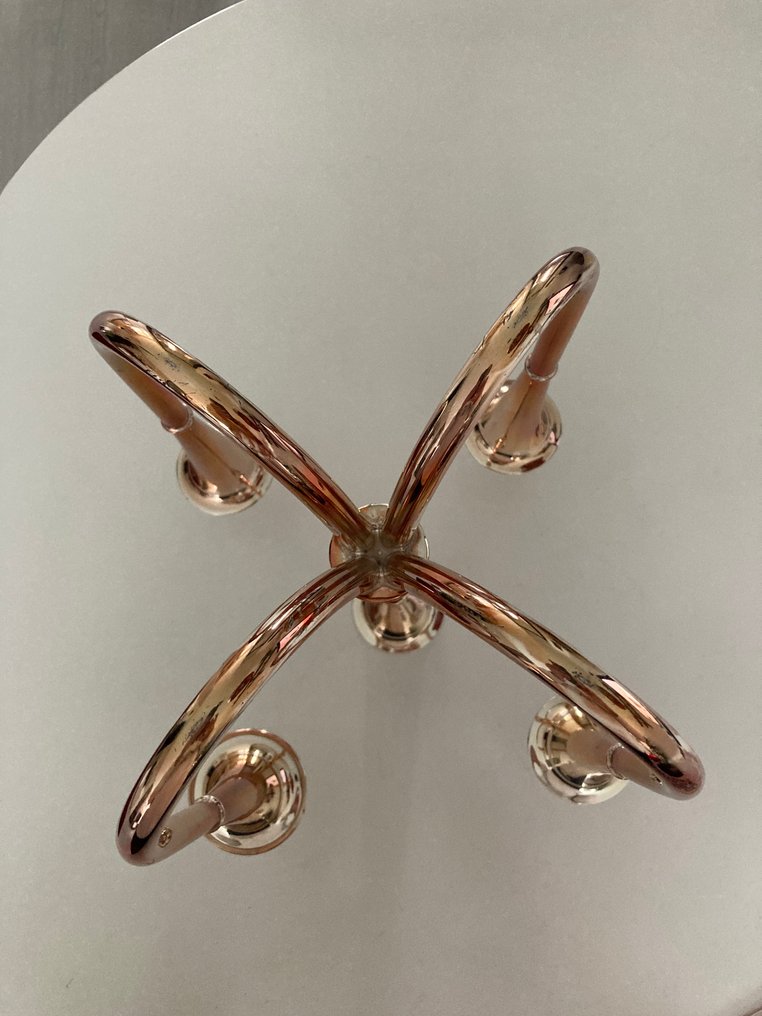 WMF / Geislingen - Wilhelm Wagenfeld - 烛台 - 镀银, 金属 - 五臂的烛台 #4.3