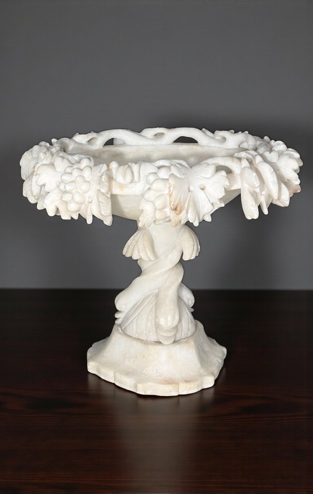 花瓶 (2)  - 雪花石膏 - 一对花瓶 #4.3