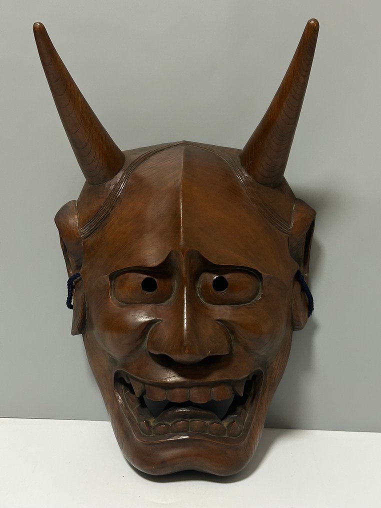 日本能乐面具 - 木, 高品质木雕能面具 - 般若 (艺术家:鳳雲) - 大型能面具 - Hannya般若 #1.0