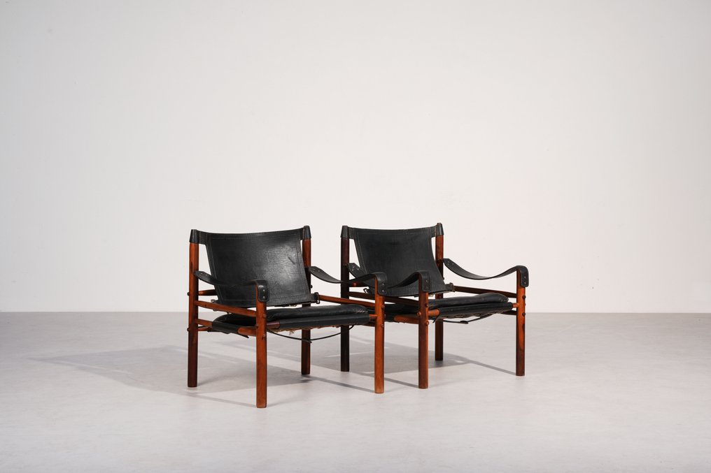 Arne Norell Möbel - Arne Norell - 扶手椅子 (2) - 皮革, 蔷薇木 #3.2