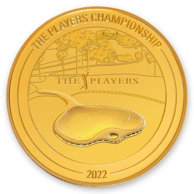 Salamon-szigetek. 2022 1/4 oz $25 Solomon Islands Gold The Players Championship Proof Coin (In Capsule) #2.1
