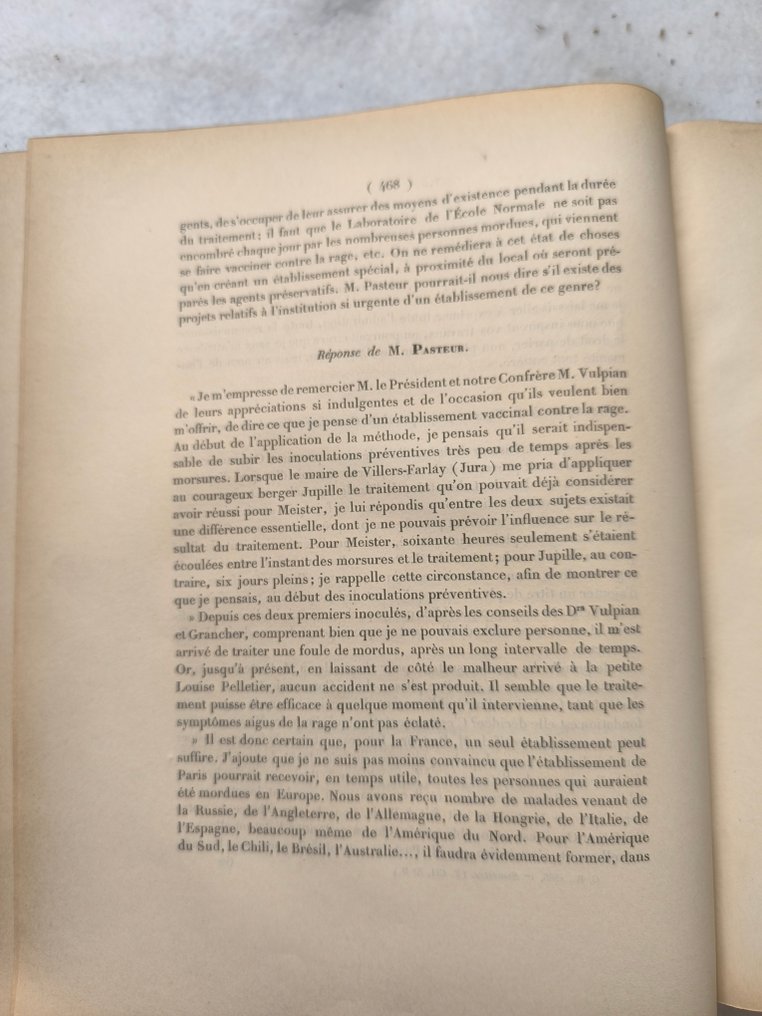 M. Louis Pasteur - Résultats de l'application de la méthode pour prévenir la rage. - 1886 #4.3