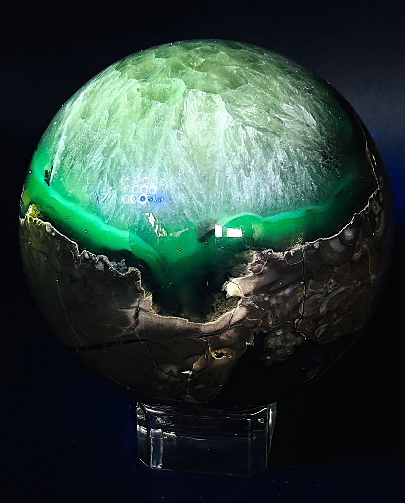 Σφαίρα από Αγκάτη ηφαιστείου από το Μεξικό – Σπάνιο και εκπληκτικό - διάμετρος 95mm - υψηλά φωσφορίζον- 1134 g - (1) #1.0