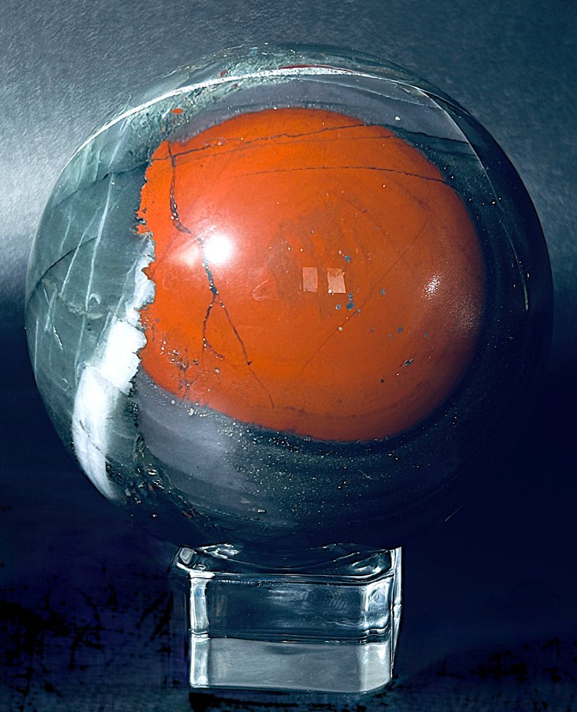 龙血玛瑙球体 – Tshipise,南非 Ø 81毫米- 746 g - (1) #1.0