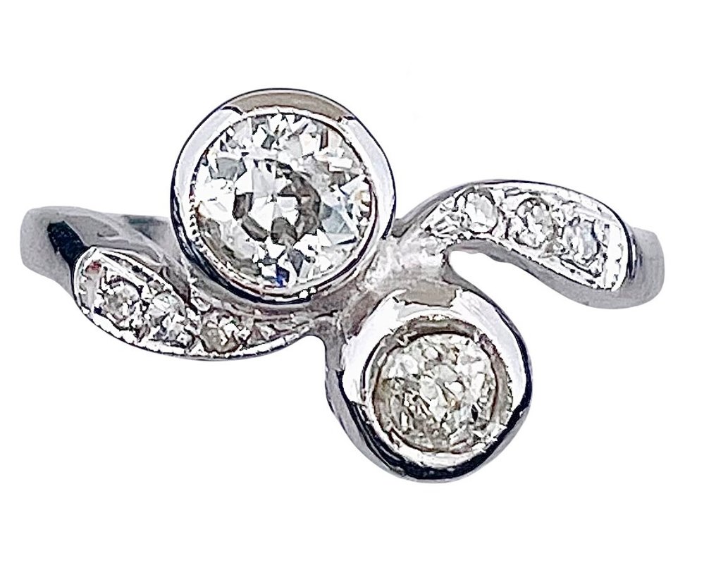 戒指 白金 钻石 (天然)  #1.0