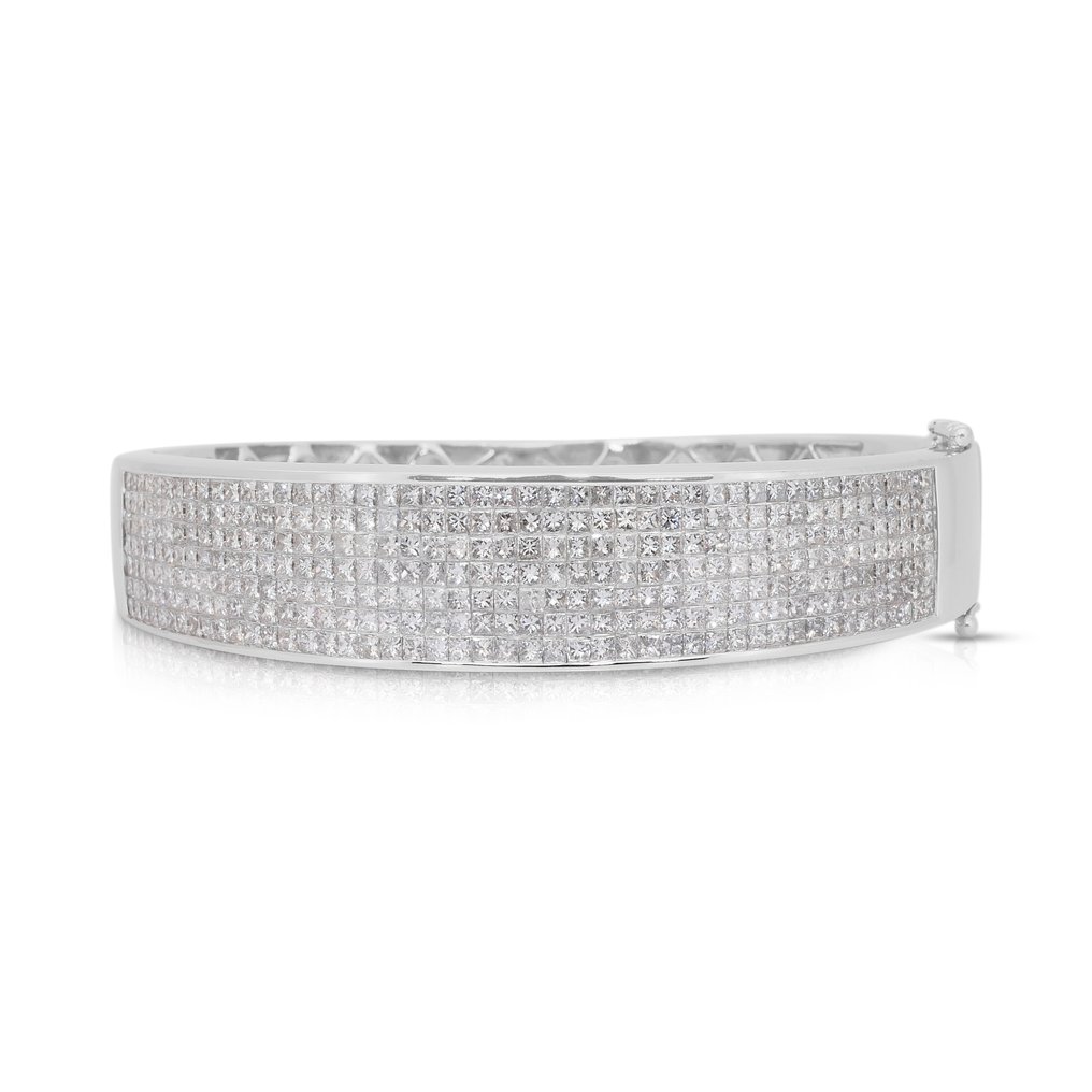 手镯 - 18K包金 白金 -  8.10ct. tw. 钻石 (天然) #1.0