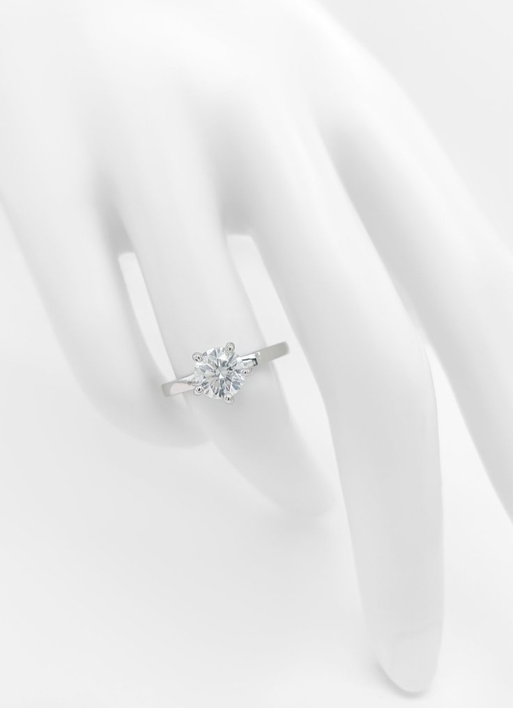 戒指 - 14K包金 白金 -  1.05ct. tw. 钻石 (天然) #4.3