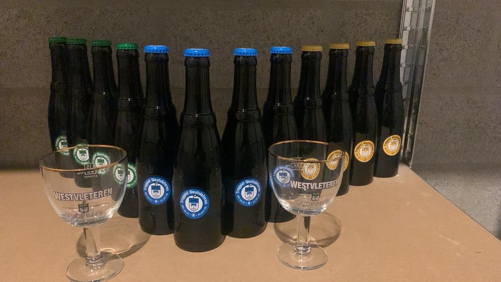 Westvleteren - VI, VIII & XII w/ glasses - 33cl - 12 bottles #1.0