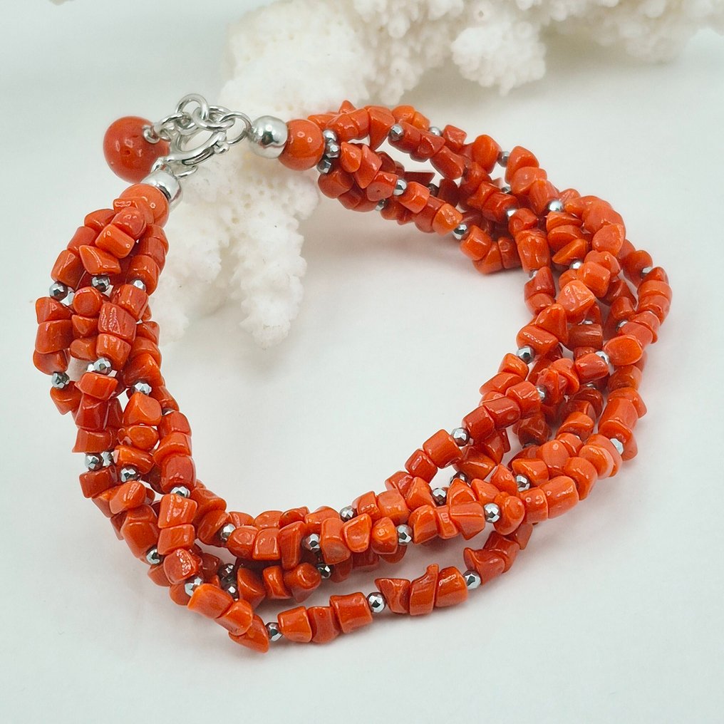 Blodkoral - Sølv - Armbånd - CORALLO MEDITERRANEO #1.0