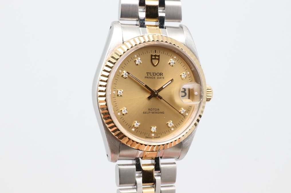 Tudor - Prince Date - 沒有保留價 - 74033 | Gold Dial w/ Diamond Indexes - 中性 - 2000-2010  #1.0