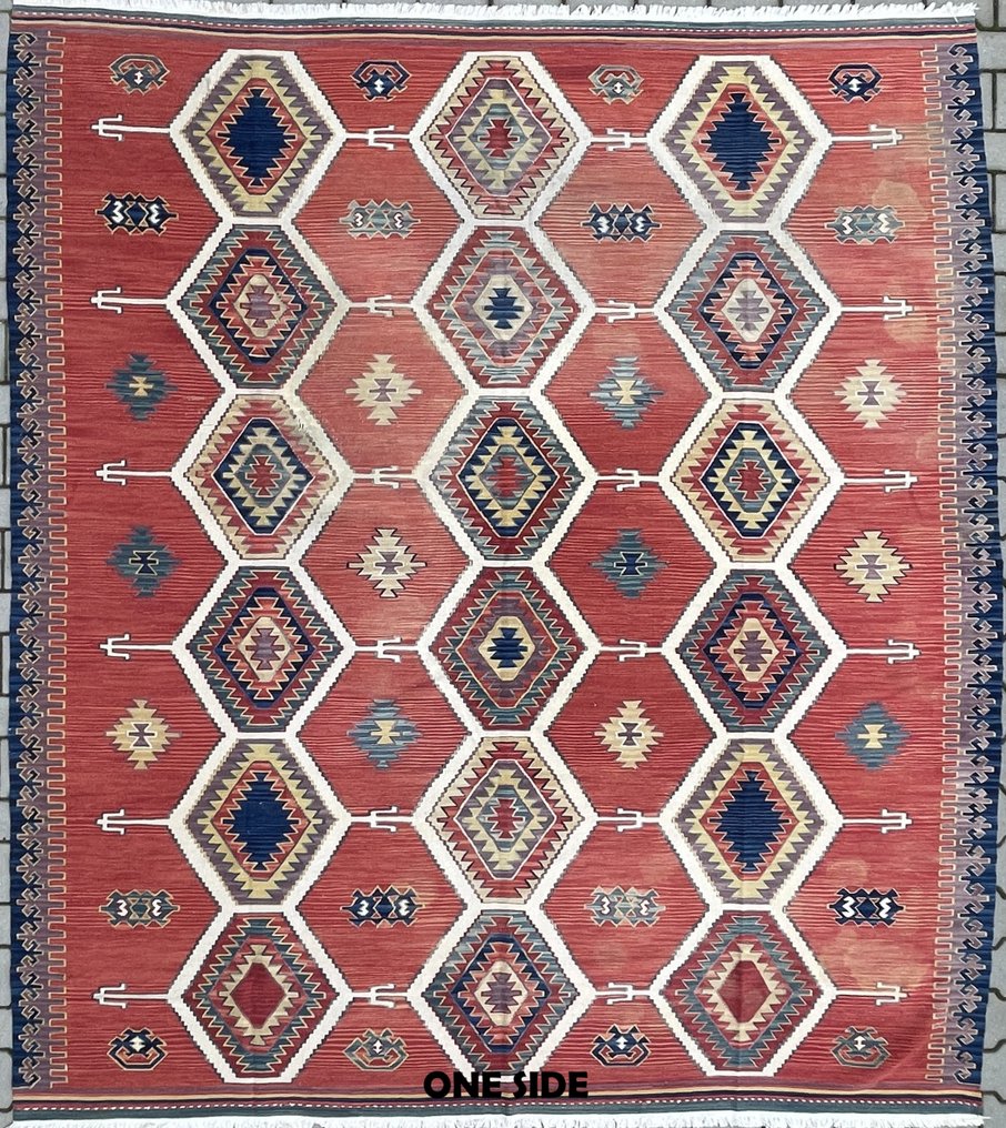 Kelim av ull - håndvevd - fargerik kelim - fin håndvevd - Kaukasisk kelim - Kelim - 300 cm - 269 cm #2.1