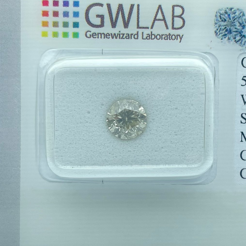 No Reserve Price - 1 pcs Diamond  (Natural)  - 0.75 ct - Round - J - I1 - Gemewizard Gemological Laboratory (GWLab) #1.0