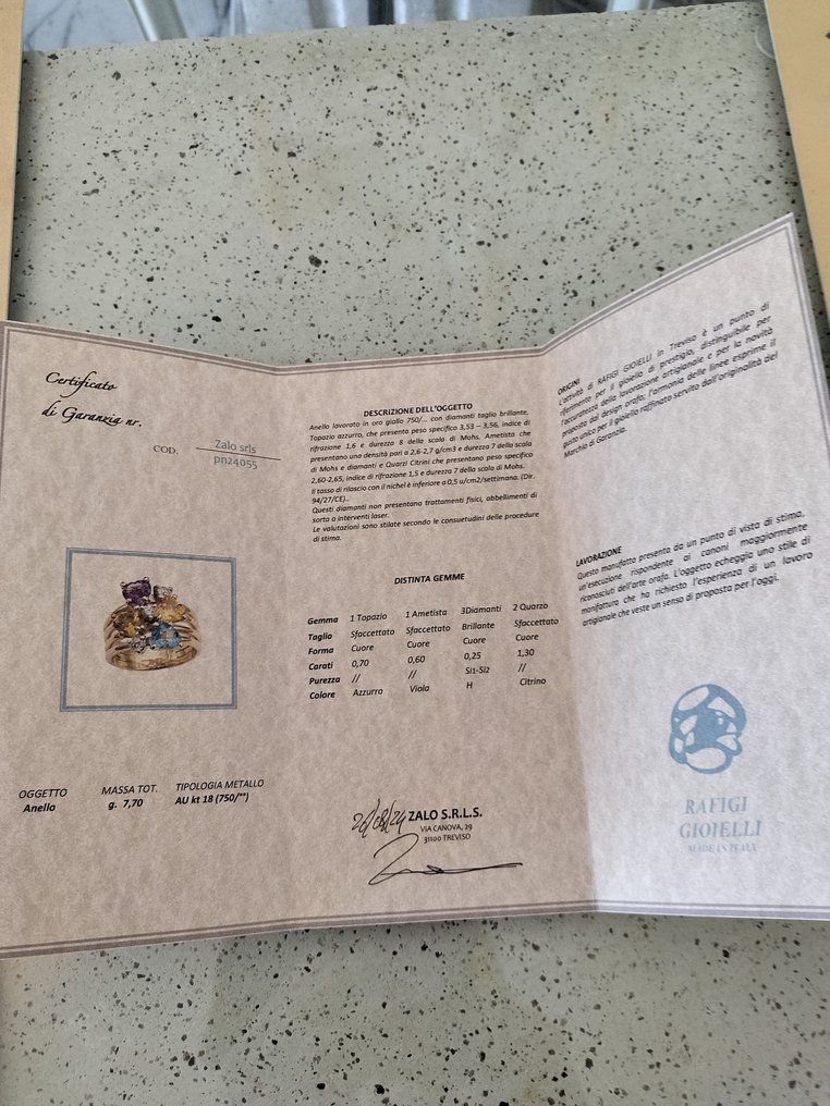 鸡尾酒戒指 - 18K包金 黄金, 白金 - 2.85ct. tw. 混合宝石 - 钻石 - 18K 金戒指 #2.1