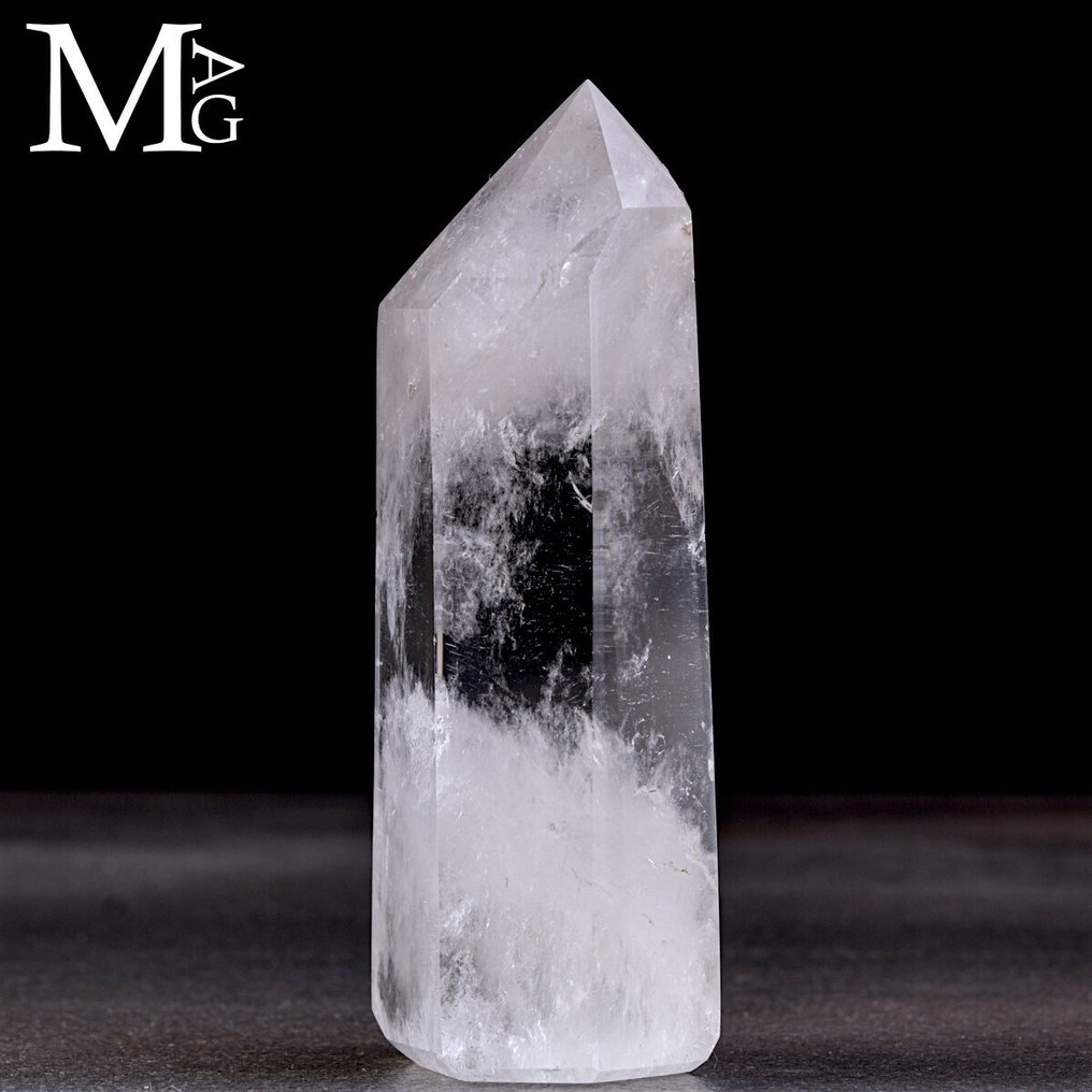 Quartzo Extra Claro com Phantom - Ponto de Quartzo Exclusivo - Obelisco. - Altura: 115 mm - Largura: 47 mm- 306 g #1.0