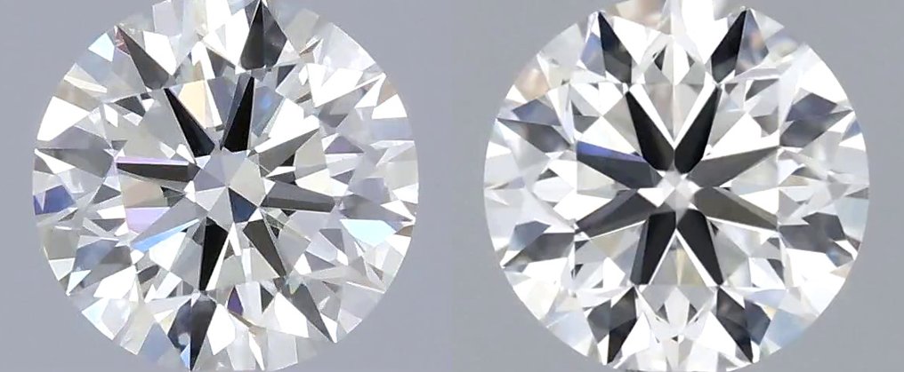 No reserve price - 2 pcs Diamond (Natural) - 0.61 ct - Round - I - VVS2 - International Gemological Institute (IGI) - *Matching Pair* *EX VG* #1.0