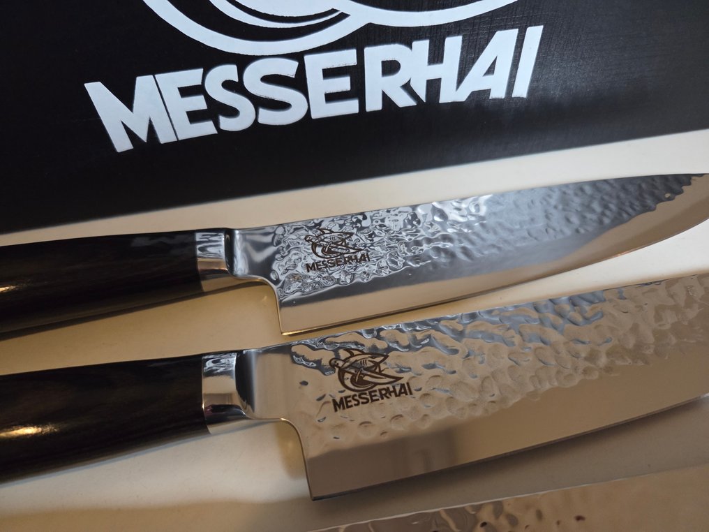 Messerhai - Tanoshi - 廚刀 -  六件套专业手工锻造厨师刀具套装 - 锤打不锈钢，木材 - 日本 #1.0