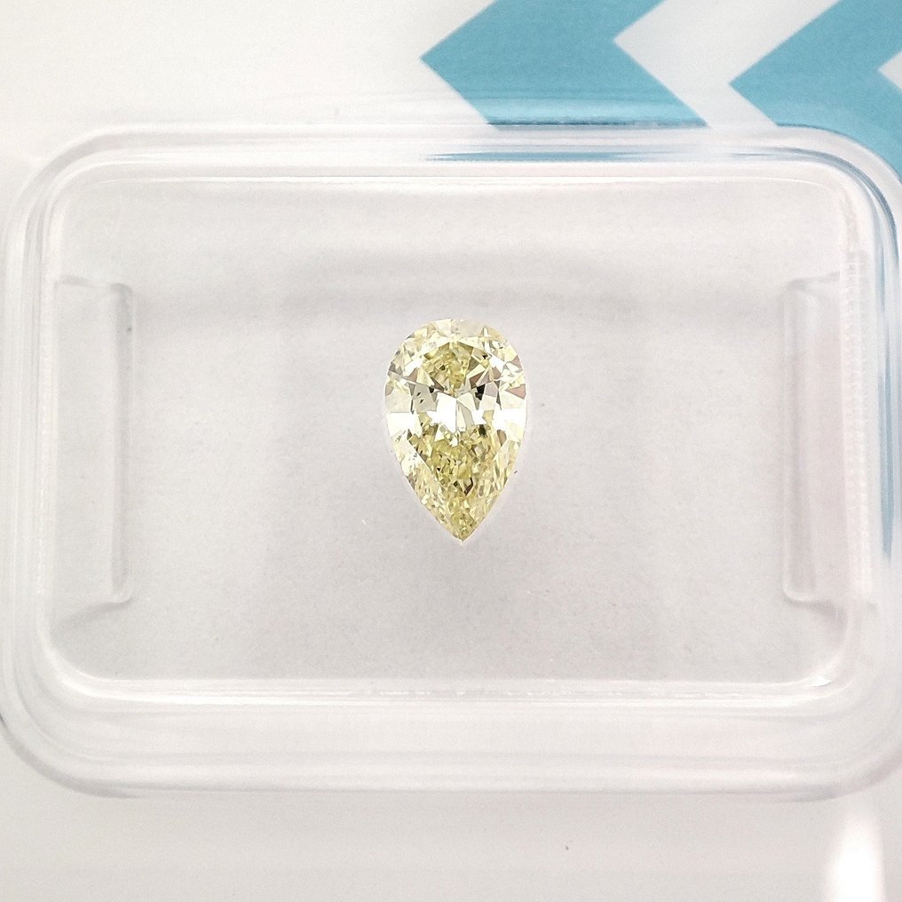 没有保留价 - 1 pcs 钻石  (天然色彩的)  - 0.45 ct - 梨形 - Fancy 黄色 - SI1 微内含一级 - 国际宝石研究院（IGI） #1.0