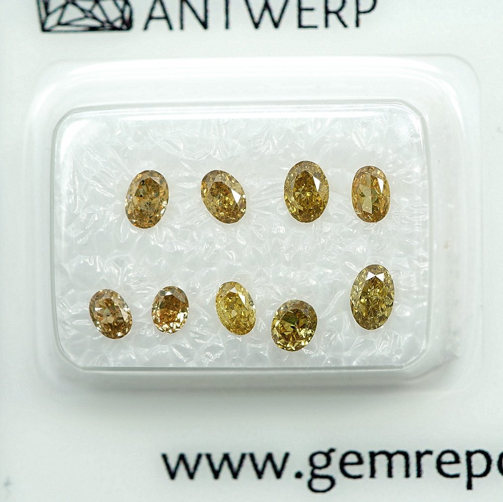 9 pcs Diamant (Natur) - 1.04 ct - Oval - VS1, I1 - Gem Report Antwerp (GRA) #3.2