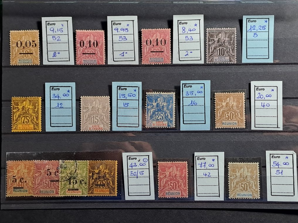 Franse kolonie 1850/1900 - Franse koloniën 1850/1900 selectie van waarden Gebruikt/Mh/Geen gum - Yvert e Tellier 2007 #4.3