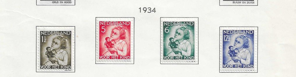 荷蘭 1929/1936 - 早期儿童邮票在相册页（1929-1936） #4.3